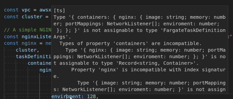 very long typescript error